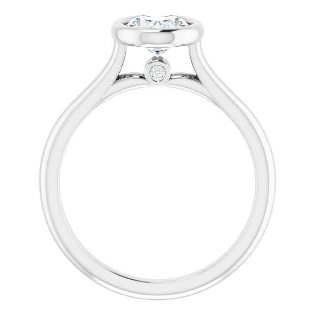 Bella 18K White  1 CT Oval Engagement Ring