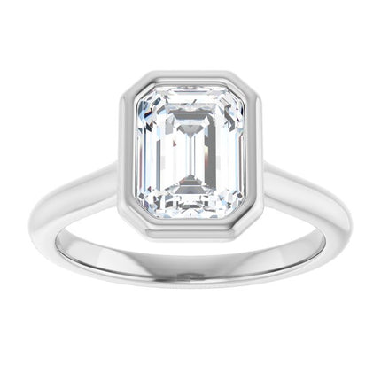 Bella 18K White  2 CT Emerald Engagement Ring