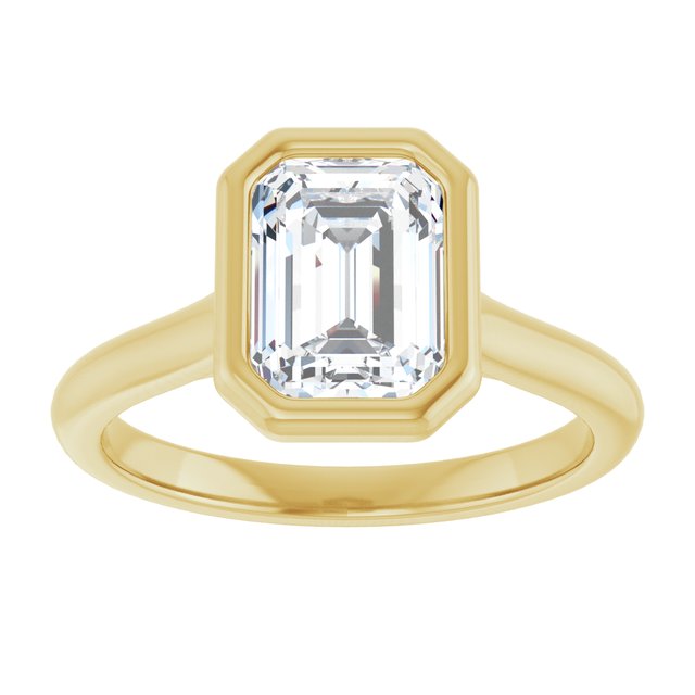 Bella 14K Yellow  2 CT Emerald Engagement Ring
