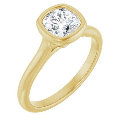 Bella 18K Yellow  1 CT Cushion Engagement Ring