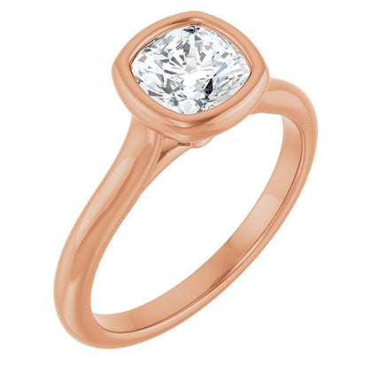 Bella 18K Rose  1 CT Cushion Engagement Ring