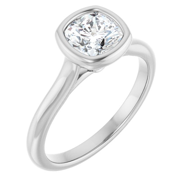Bella Platinum  1 CT Cushion Engagement Ring