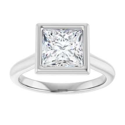 Bella 18K White  2 CT Princess Engagement Ring