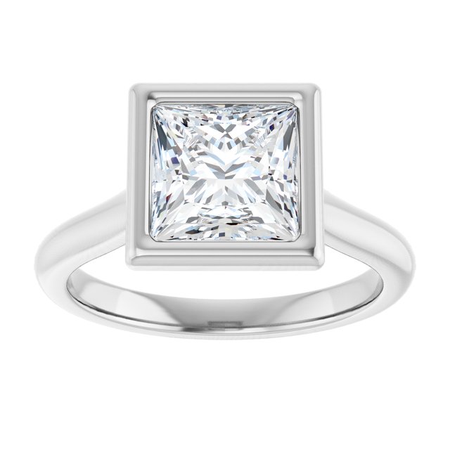 Bella 18K White  2 CT Princess Engagement Ring