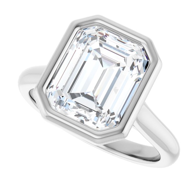 Bella 14K White  3 CT Emerald Engagement Ring