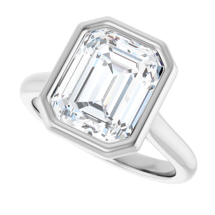 Bella Platinum  3 CT Emerald Engagement Ring