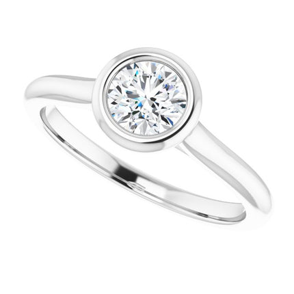 Bella 14K White  1/2 CT Round Engagement Ring