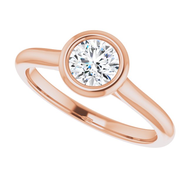 Bella 14K Rose 1/2 CT Round Engagement Ring