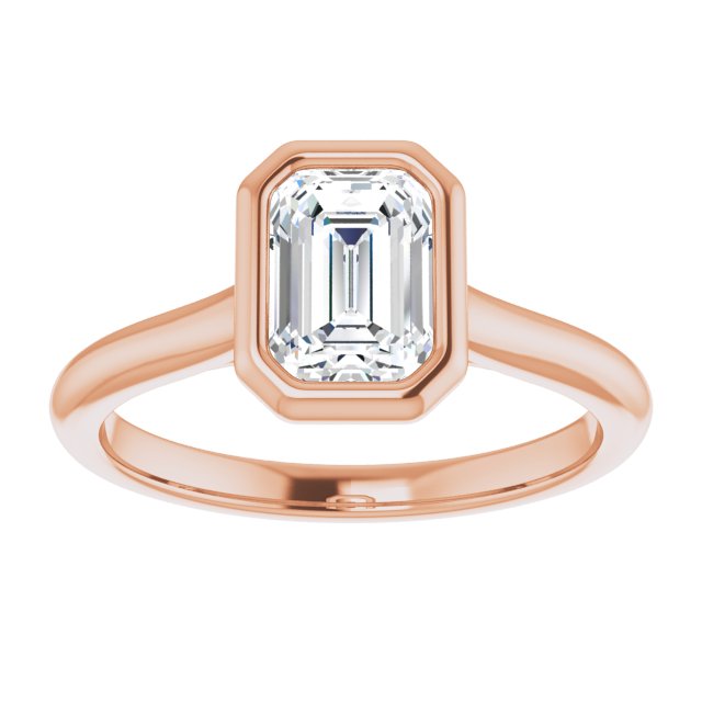 Bella 14K Rose  1 CT Emerald Engagement Ring
