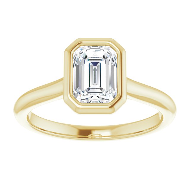 Bella 18K Yellow  1 CT Emerald Engagement Ring