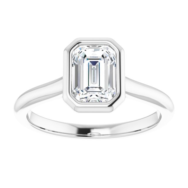 Bella Platinum  1 CT Emerald Engagement Ring