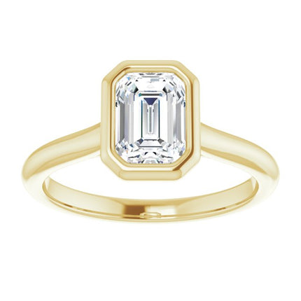 Bella 14K Yellow  1 CT Emerald Engagement Ring