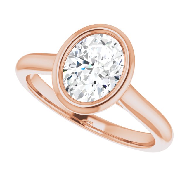 Bella 18K Rose  1 CT Oval Engagement Ring