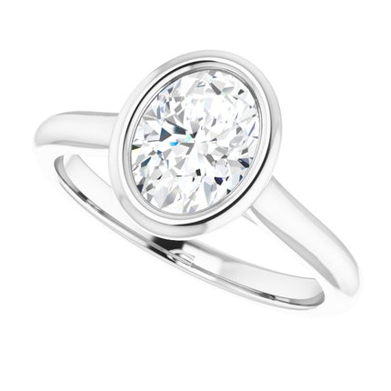 Bella Platinum  1 CT Oval Engagement Ring