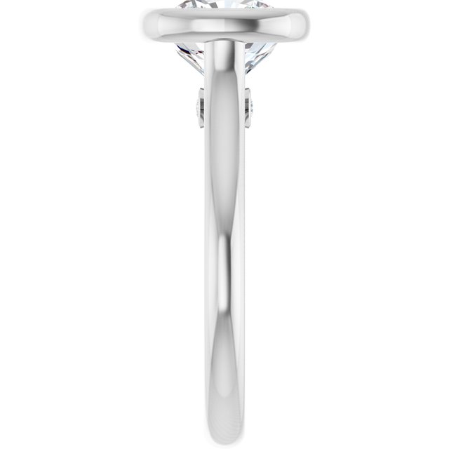 Bella 18K White  3 CT Cushion Engagement Ring