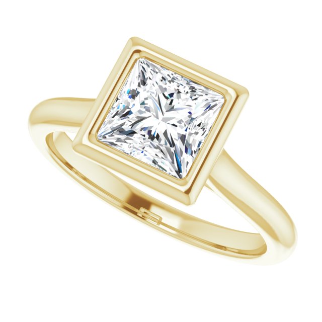 Bella 18K Yellow  1 CT Princess Engagement Ring