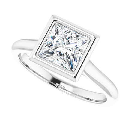 Bella 18K White  1 CT Princess Engagement Ring