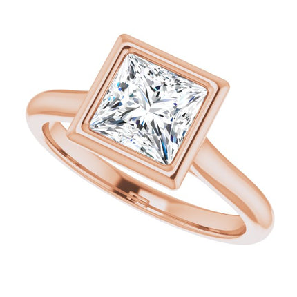 Bella 18K Rose  1 CT Princess Engagement Ring