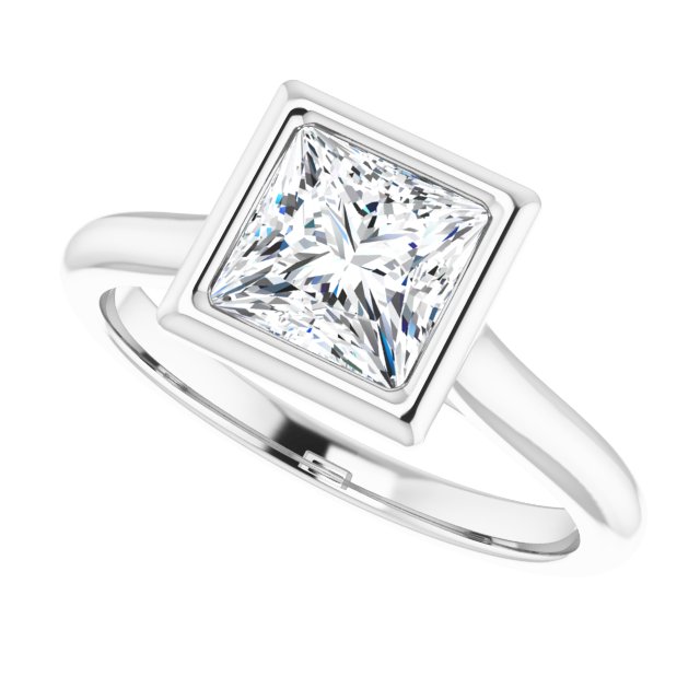 Bella 14K White  1 CT Princess Engagement Ring