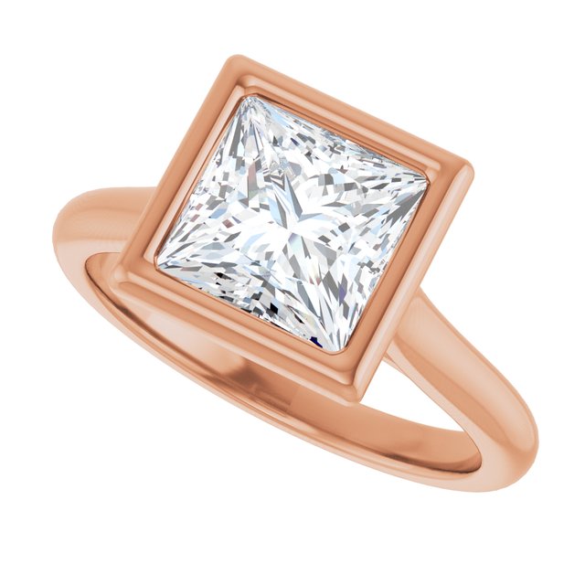 Bella 14K Rose  2 CT Princess Engagement Ring