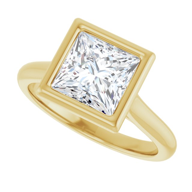 Bella 14K Yellow  2 CT Princess Engagement Ring