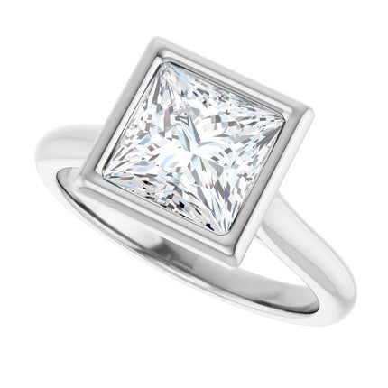 Bella 18K White  2 CT Princess Engagement Ring