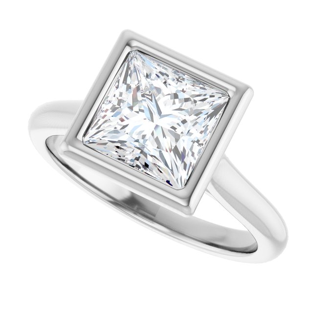 Bella 18K White  2 CT Princess Engagement Ring