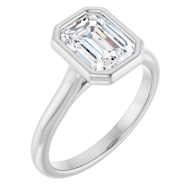 Bella 18K White  2 CT Emerald Engagement Ring
