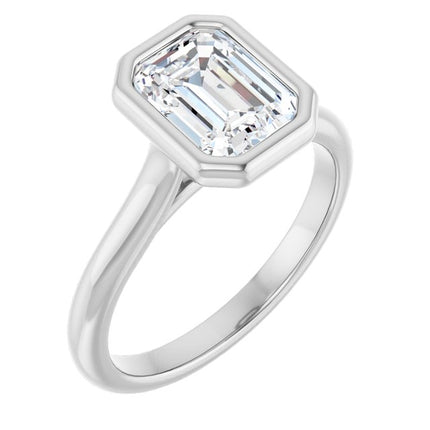 Bella Platinum  2 CT Emerald Engagement Ring