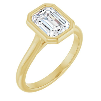 Bella 14K Yellow  2 CT Emerald Engagement Ring