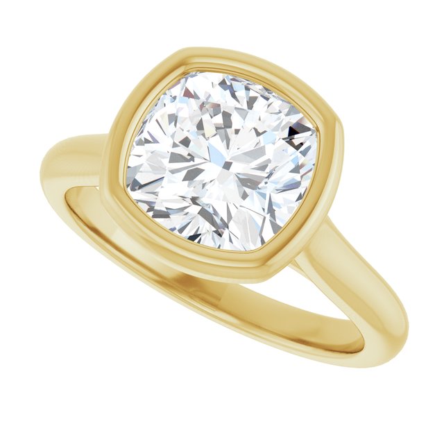 Bella 18K Yellow  3 CT Cushion Engagement Ring