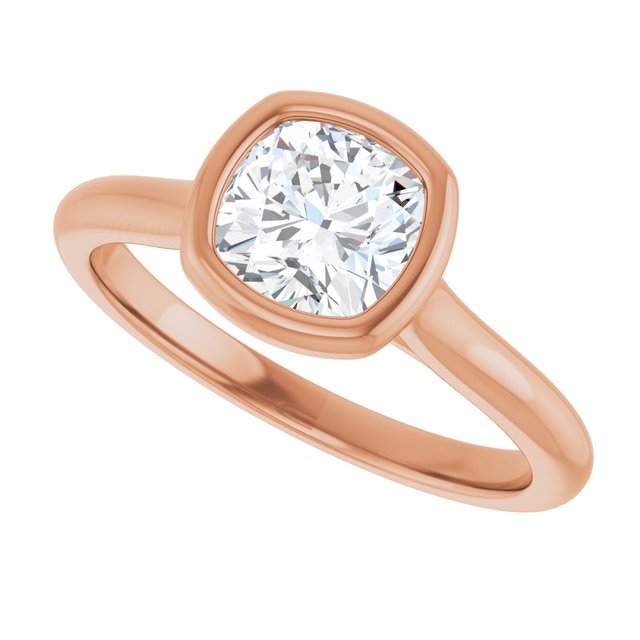 Bella 18K Rose  1 CT Cushion Engagement Ring
