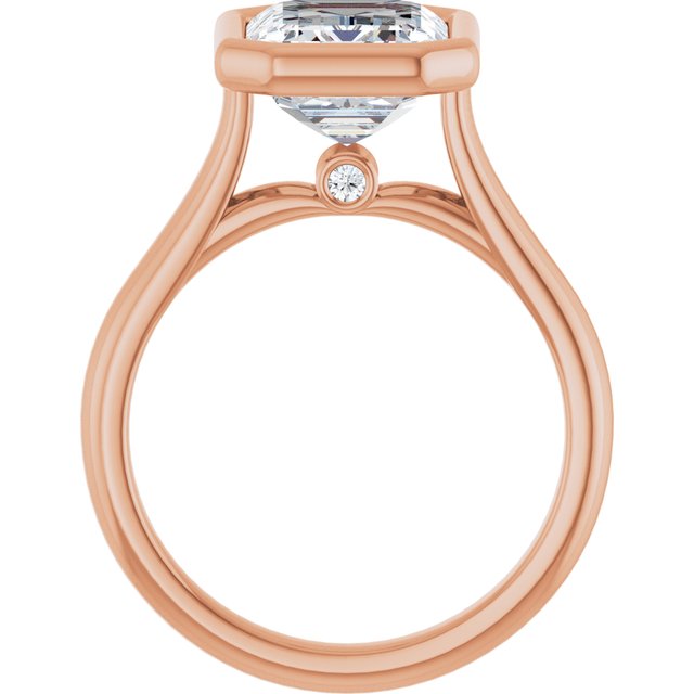 Bella 14K Rose  3 CT Emerald Engagement Ring