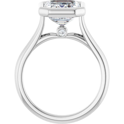 Bella 18K White  3 CT Emerald Engagement Ring