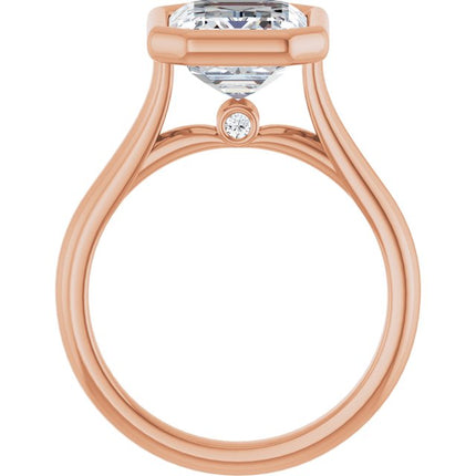 Bella 18K Rose  3 CT Emerald Engagement Ring