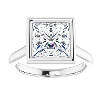Bella 14K White  3 CT Princess Engagement Ring
