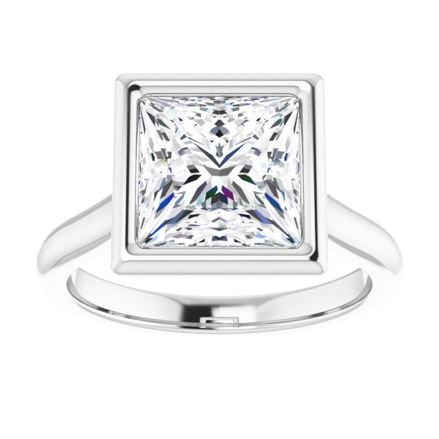 Bella 14K White  3 CT Princess Engagement Ring