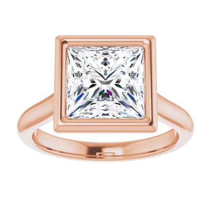 Bella 18K Rose  3 CT Princess Engagement Ring