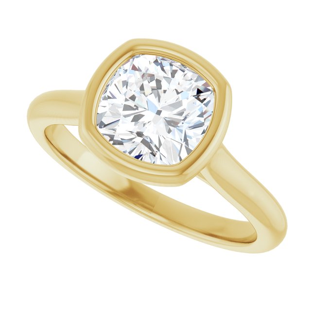 Bella 14K Yellow  2 CT Cushion Engagement Ring