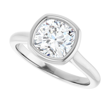 Bella 18K White  2 CT Cushion Engagement Ring