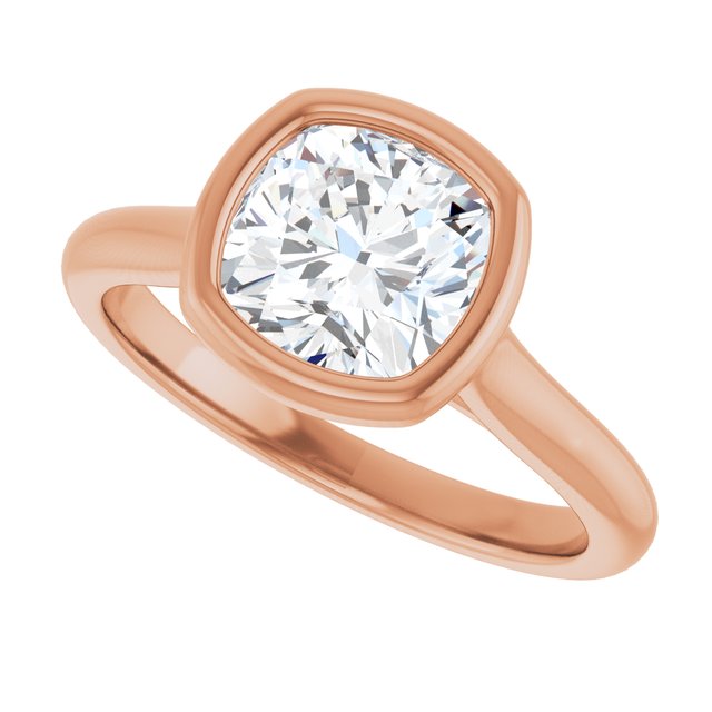 Bella 18K Rose  2 CT Cushion Engagement Ring