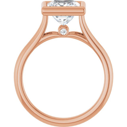 Bella 18K Rose  2 CT Princess Engagement Ring