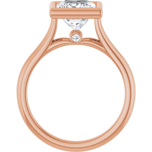 Bella 18K Rose  2 CT Princess Engagement Ring