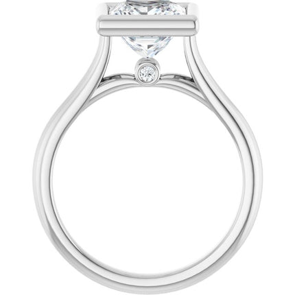 Bella 18K White  2 CT Princess Engagement Ring