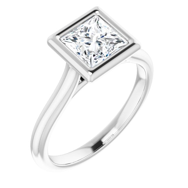 Bella 14K White  1 CT Princess Engagement Ring