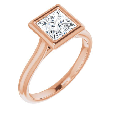 Bella 18K Rose  1 CT Princess Engagement Ring