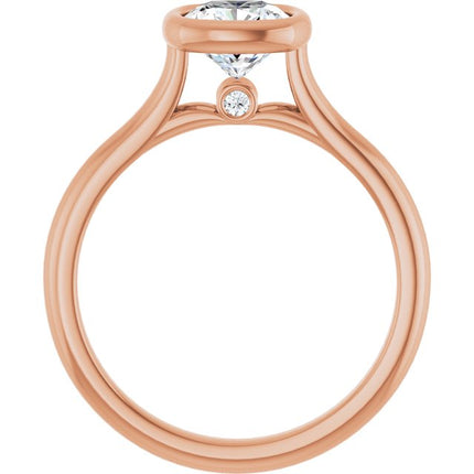 Bella 18K Rose  1 CT Cushion Engagement Ring