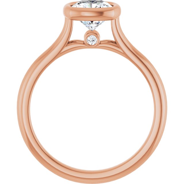 Bella 18K Rose  1 CT Cushion Engagement Ring