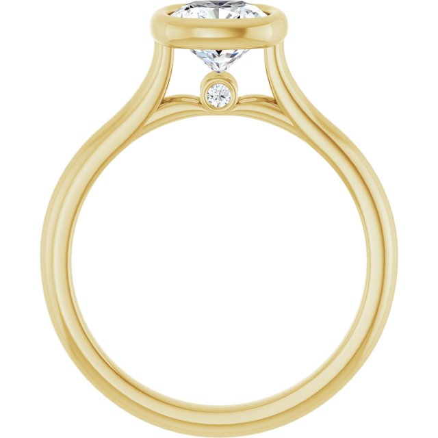 Bella 14K Yellow  1 CT Cushion Engagement Ring