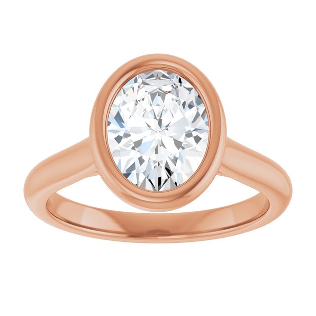 Bella 14K Rose  2 CT Oval Engagement Ring